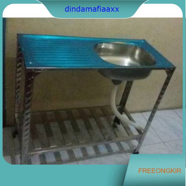 Bak cuci piring / wastafel kaki stainless 96cm