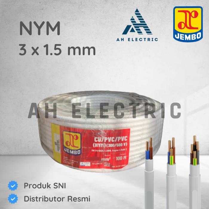 Jembo Kabel NYM 3x1.5mm Potongan (3x1.5 mm 3x1,5mm 3x1,5 mm 3x1)