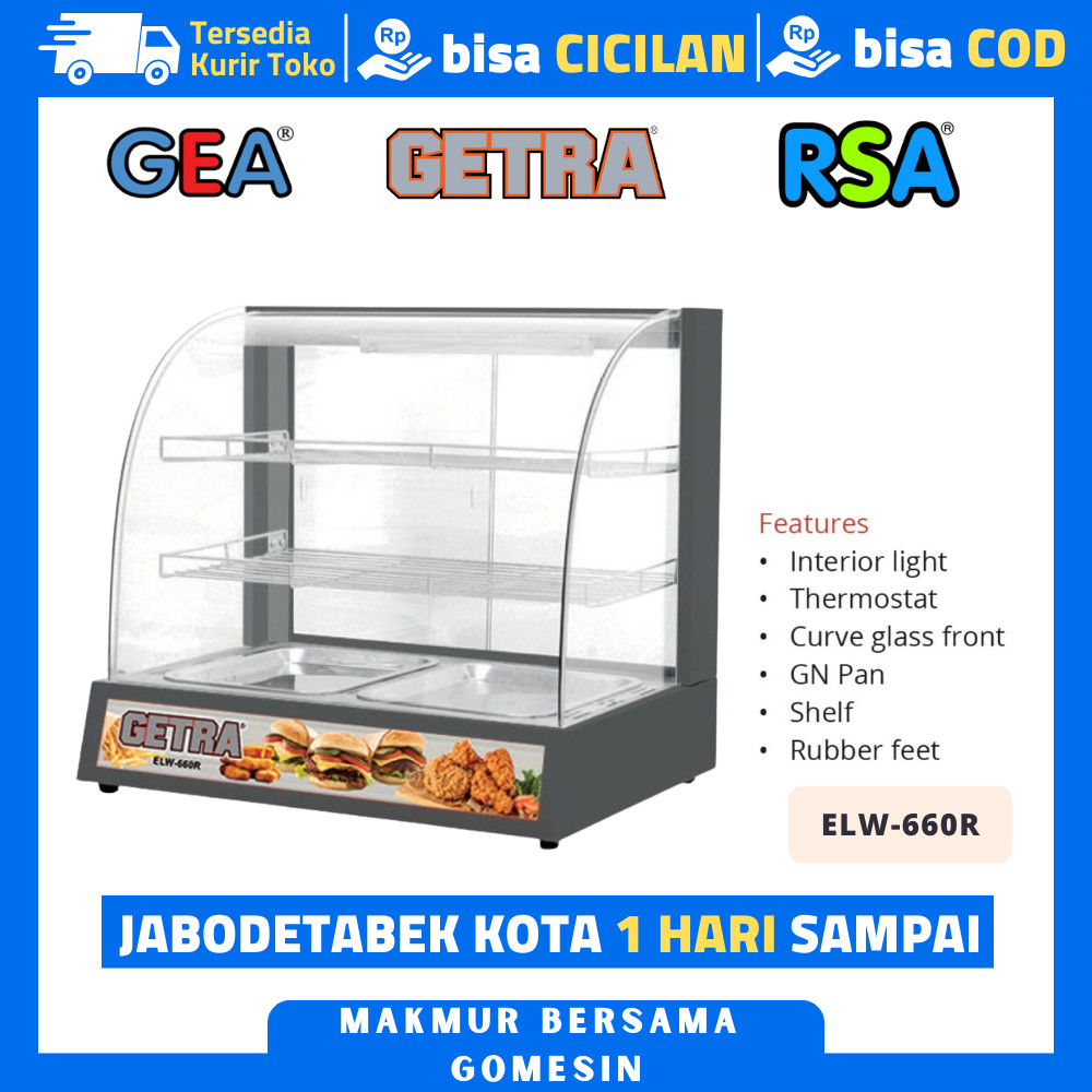 SHOWCASE WARMER GETRA ELW 660R SHOWCASE FRIEDCHICKEN PENGHANGAT AYAM GORENG