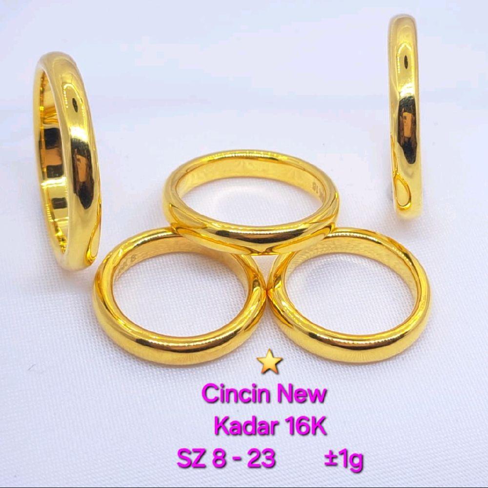 Cincin Nikah Belah Rotan Polos Emas Asli Kadar 700 16K 1 gr Size 8 - 22