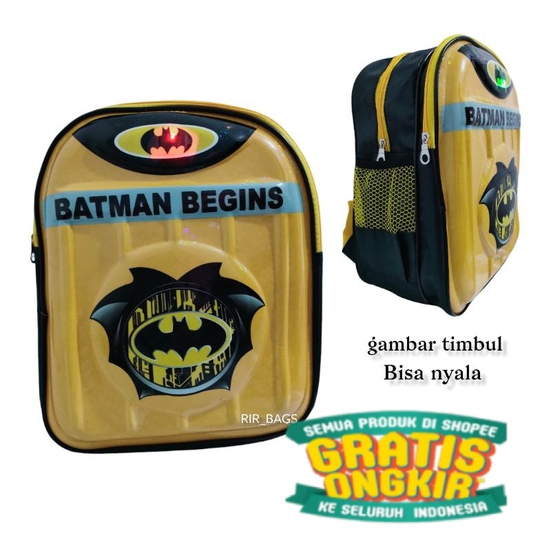 Tas sekolah anak bantman TK/Tas Batman TK LED/Tas anak Batman LED/Tas anak karakter Batman/Tas anak 