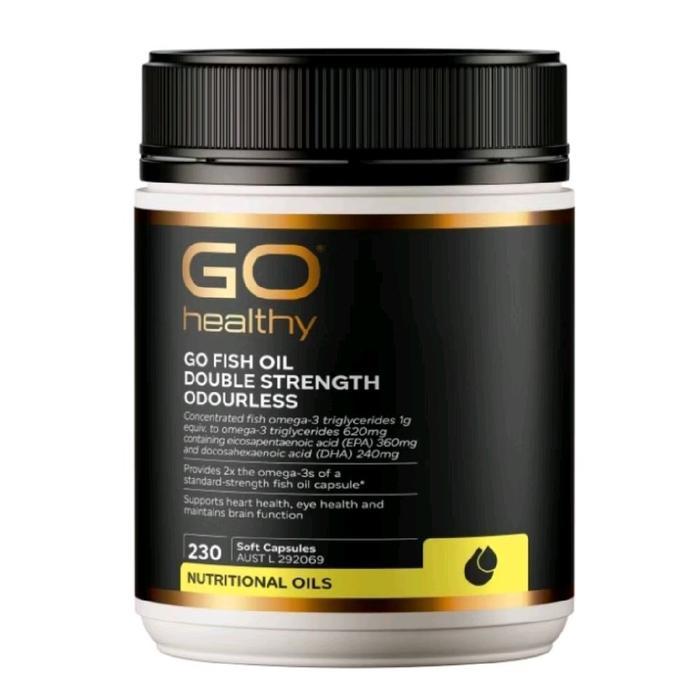 Go Healthy Fish Oil Double Strength Odourless 230 soft gel capsules