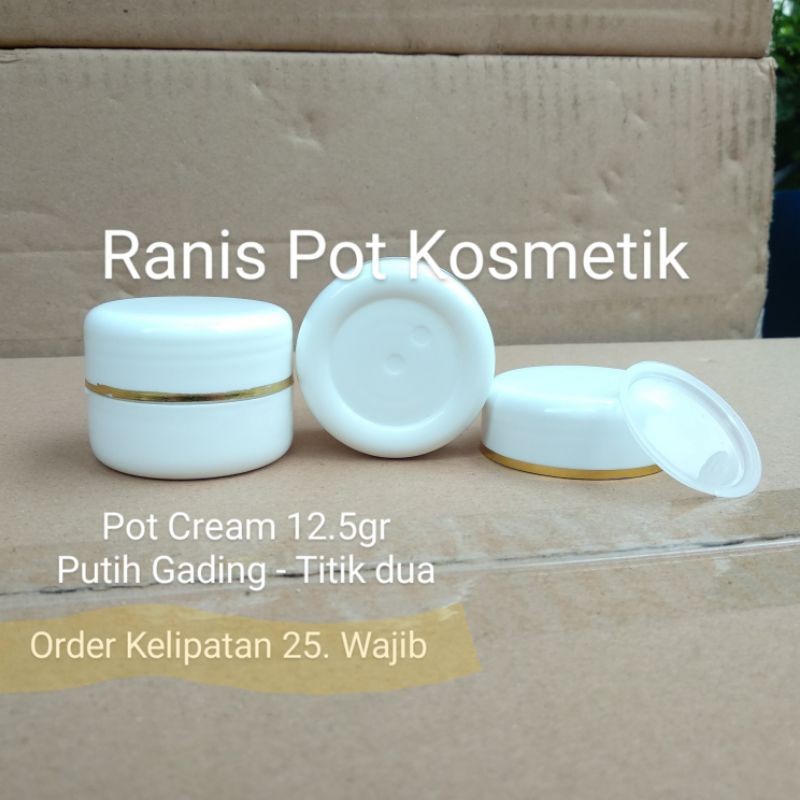 pot cren125gr putih gading TITIK DUA list gold / pot cream HN