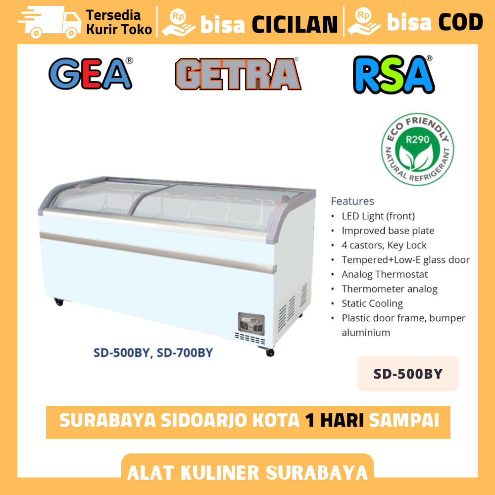 Chest Freezer Sliding GEA SD-500BY Freezer Sliding Kaca Cembung 500 Liter Garansi Resmi