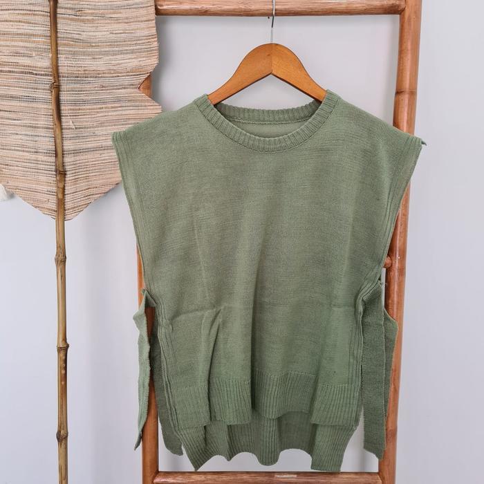 PROMO DISKON Vest Rompi Rajut Tali Outer Wanita Premium dan Murah - ROMPI RJT HIJAU MINT