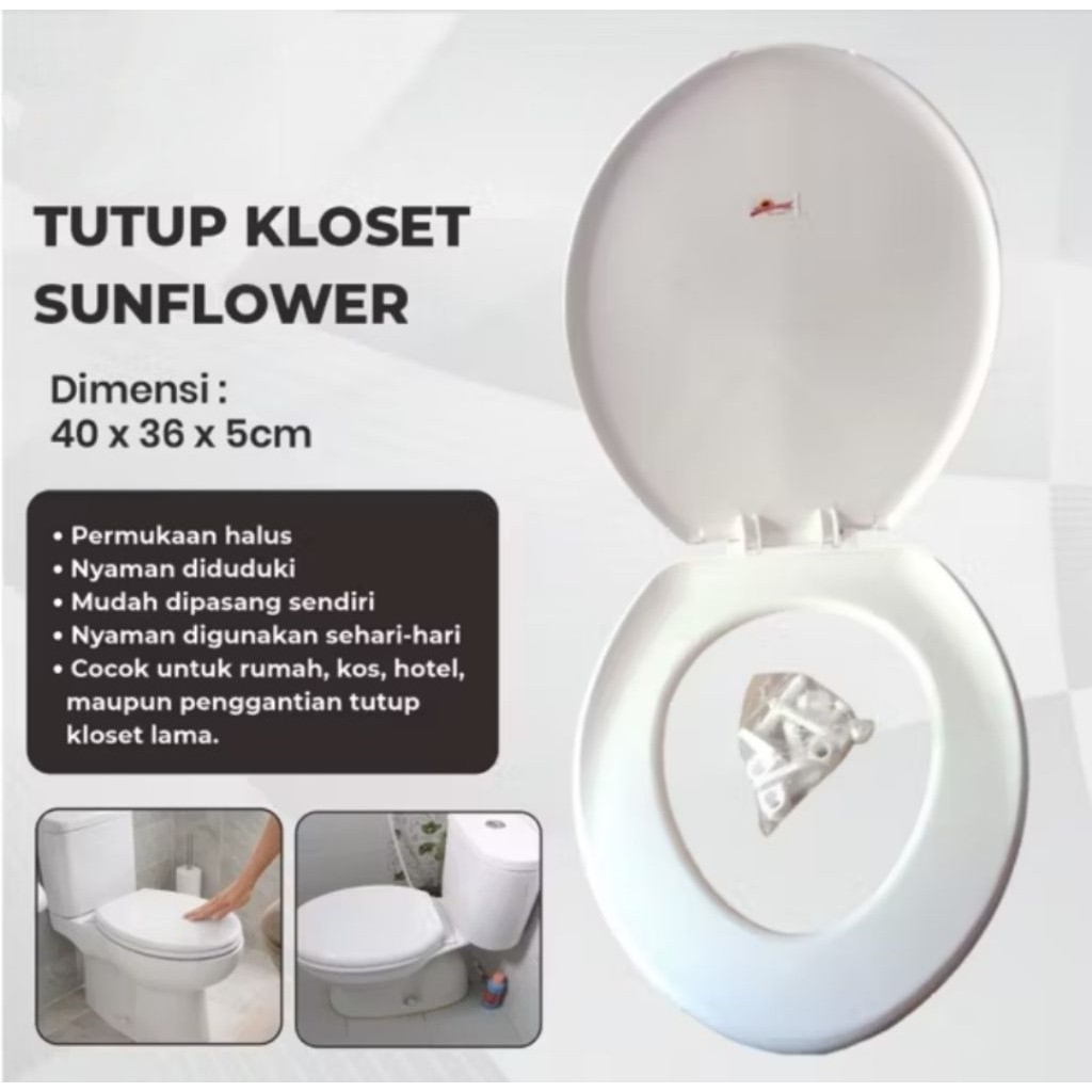 TUTUP KLOSET SUNFLOWER/TUTUP KLOSET WC DUDUK/TUTUP WC DUDUK (SA)