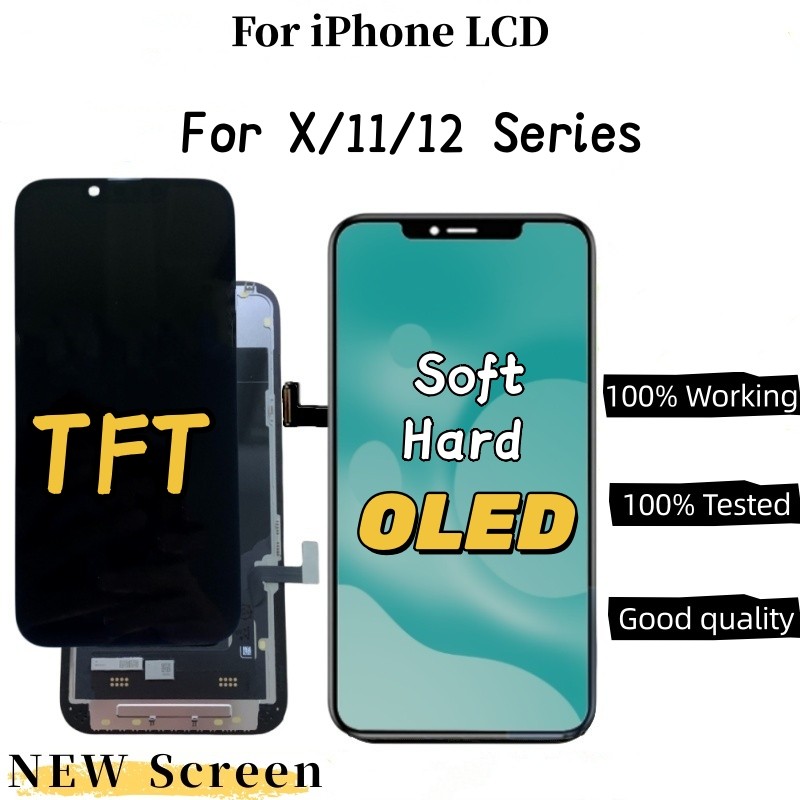 A+ For iPhone 11 12 Pro Max splay Soft Hard OLED Screen Support True Tone 3D Touch TFT incell X/XR/X