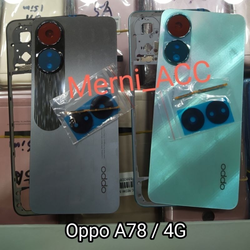 Cessing kesing hausing fullset Oppo A78 / 4G Backdor + tulang bazzel tutup mesin
