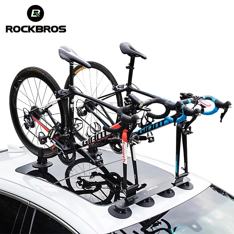 ROCKBROS Rak Sepeda Mobil, Rak Atap Mobil, Rak Sepeda dengan Suction Cup, Penyangga Mobil, Rak Seped