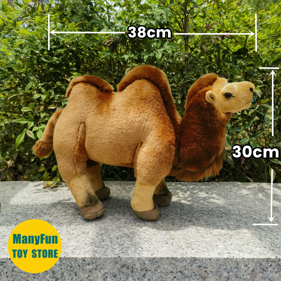 Bactrian Camel Plush Toy - Lifelike Two Humped Camel Stuffed Animal, Realistic Camel Plushie Simulat
