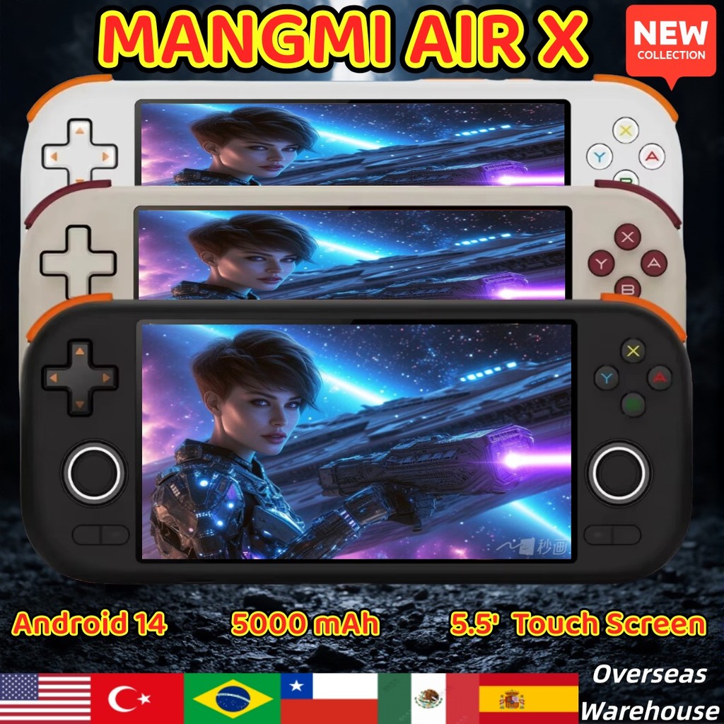MANGMI AIR X Handheld Game Console Qualcomm Snapdragon 662 5.5'' Touscreen15W Fastarging Android 14 