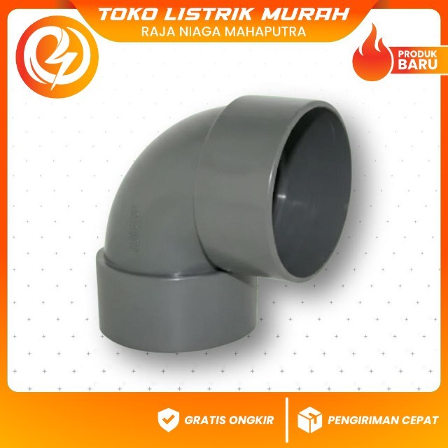 Elbow L 1 1/4” D 90° Rucika Original – Fitting Pipa PVC Limbah Kuat & Presisi