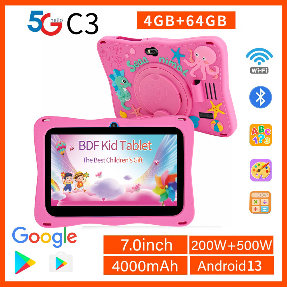New Kids Tablet 7 In Quad Core Android 4GB/64GB Google Play WiFi Bluetooth eap And Simple ildren's f