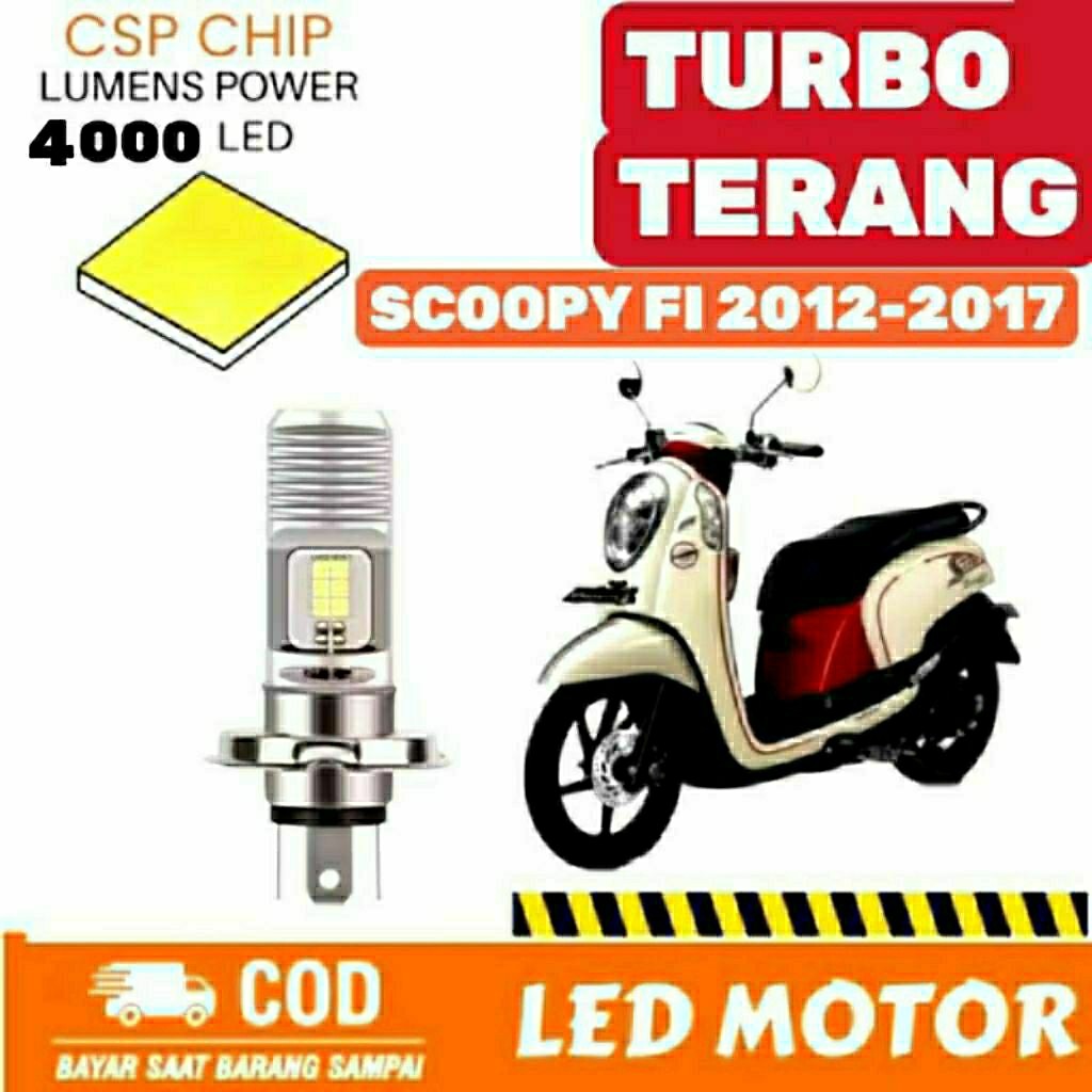 LAMPU DEPAN LED MOTOR SCOOPY FI 2012-2017 ORIGINAL H4