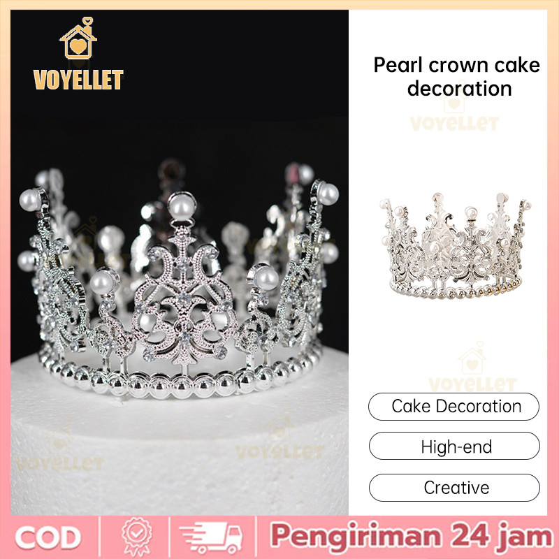 Voyellet Dekorasi Kue Mahkota Mutiara, Hiasan Kepala Pengantin, Ornamen Bunga untuk Kue Panggang