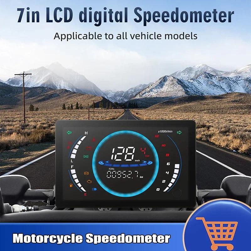 Panel Dashboard Digital Speedometer Motor LED RPM Indikator Level Oli Suhu Air Volt Meter Untuk Hond