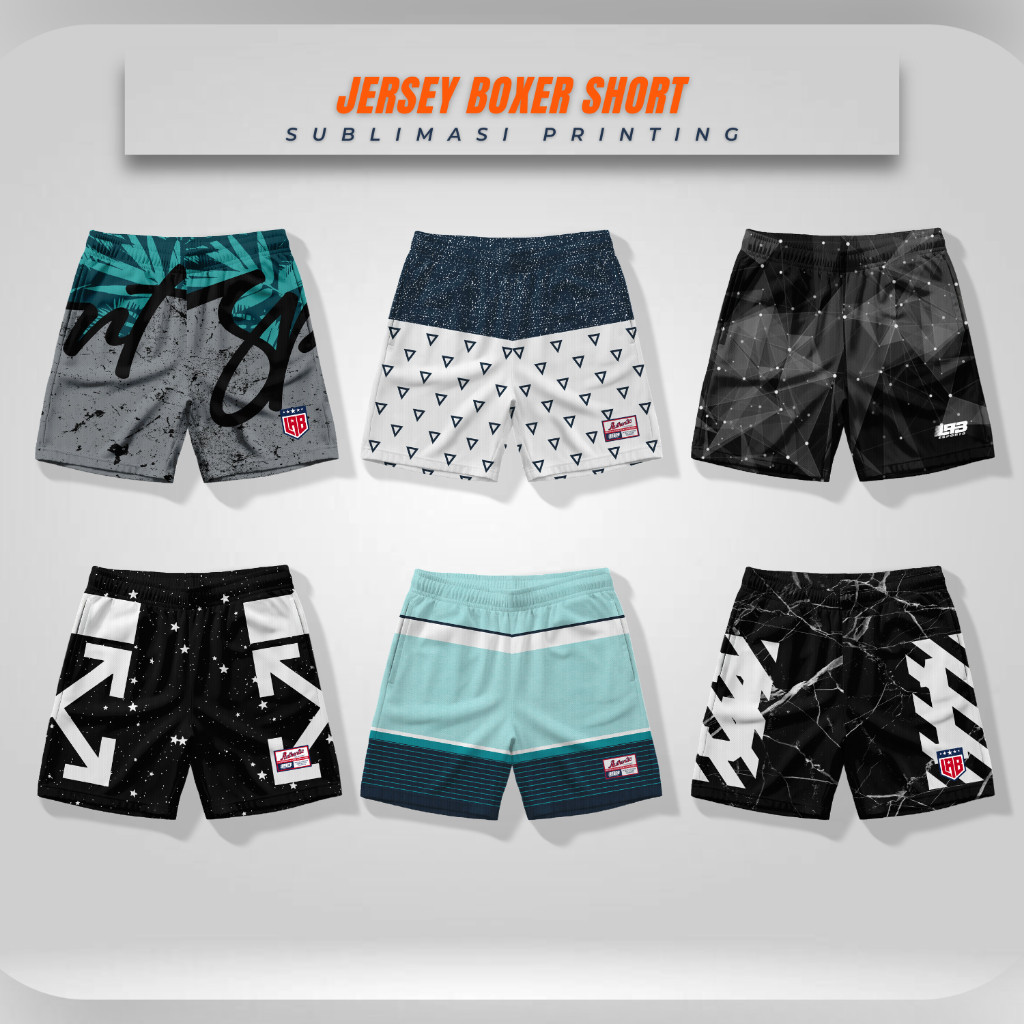 DBM02 - Boxer jersey pria wanita XXL | Celana pendek printing sublim | Celana dalam kolor jumbo