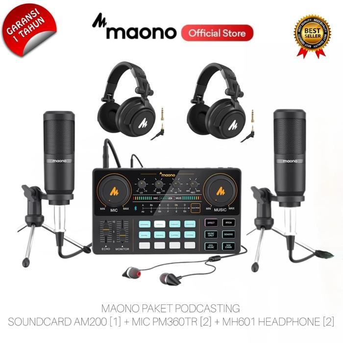 MAONO AM200 Paket Lengkap All In One Microphone Mixer Kit Soundcard Audio dengan Mic Condensor untuk