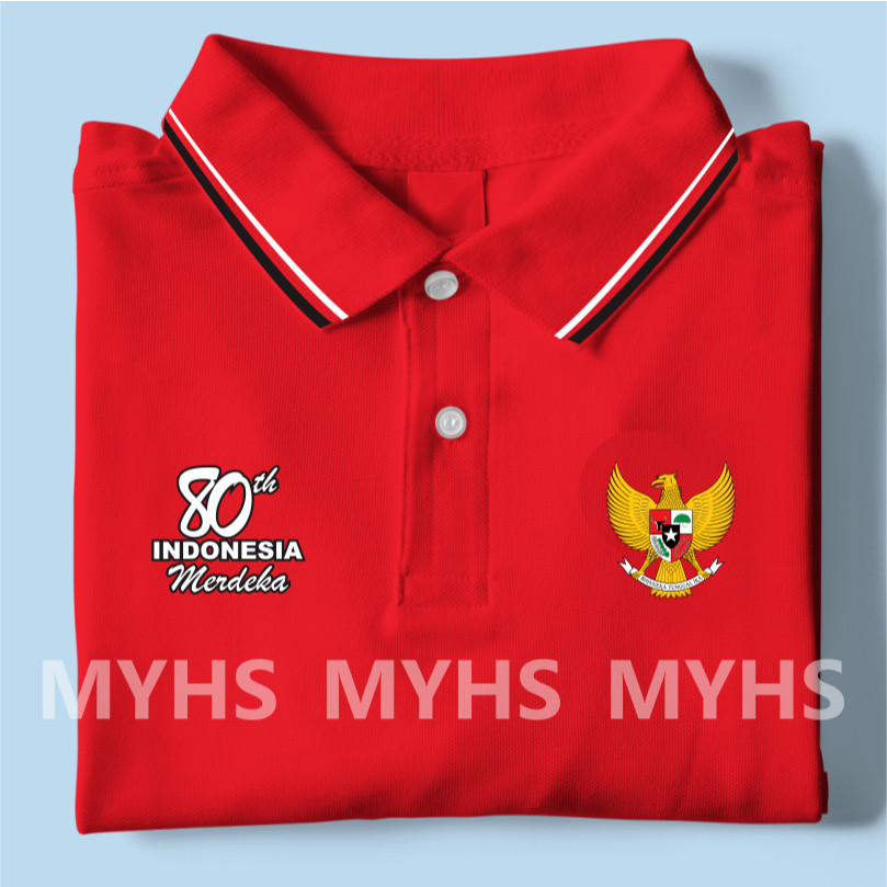 POLO GARUDA 80 - POLO SHIRT BAJU KAOS JERSEY BOLA TIMNAS HUT RI KEMERDEKAAN REPUBLIK INDONESIA 80 HO