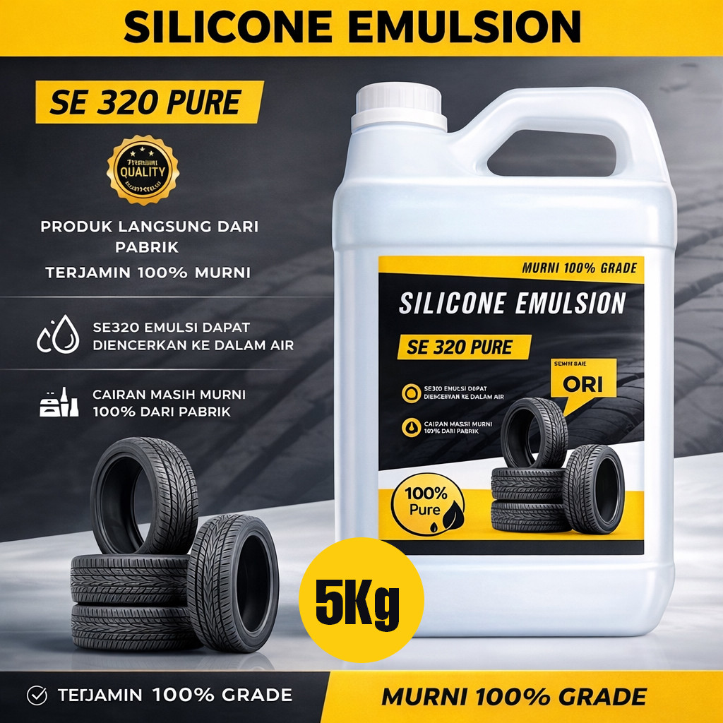 Silicone Emulsion Murni SE 320 – Bahan Semir Ban / Kit Ban Original 5Liter – Kualitas Premium
