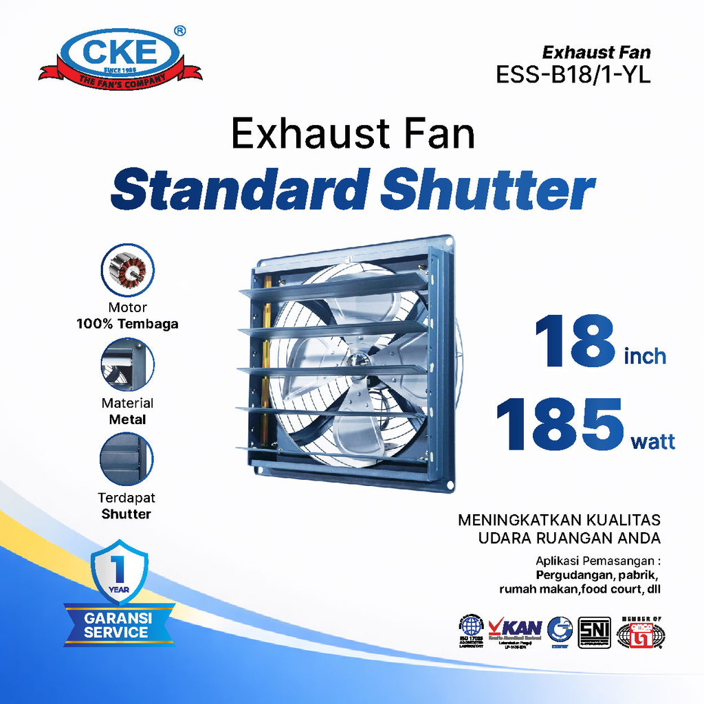 CKE Exhaust Fan 18 Inch 220V – Kipas Hisap Dinding Standard Shutter