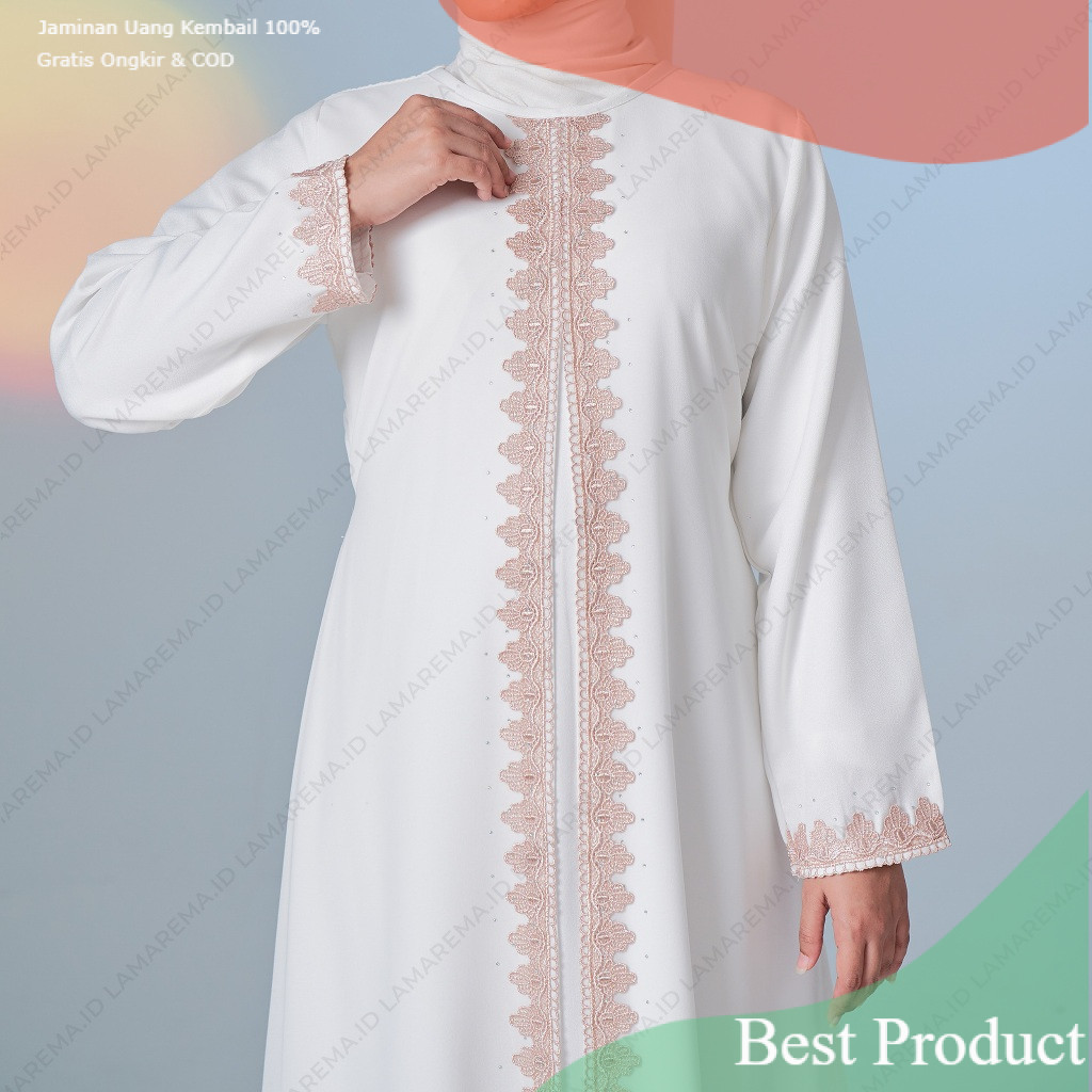 Baju Gamis Abaya Putih Wanita Modern Mewah Dan Elegan Terbaru | Abaya Turkey Turki Warna Putih Simpl