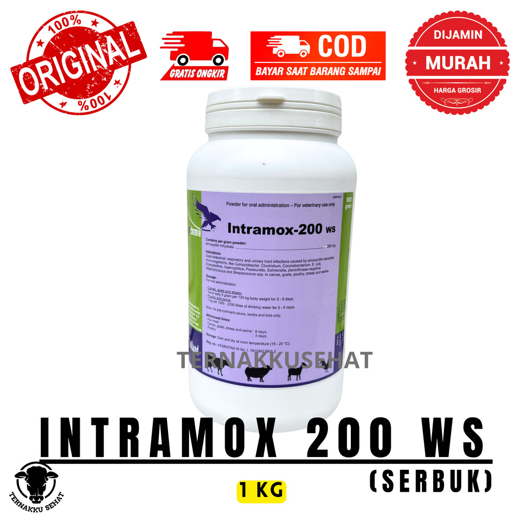 INTRAMOX 200 WS 1 KG - TMC - Mengobati Infeksi Saluran Pencernaan dan Pernafasan Hewan Ternak