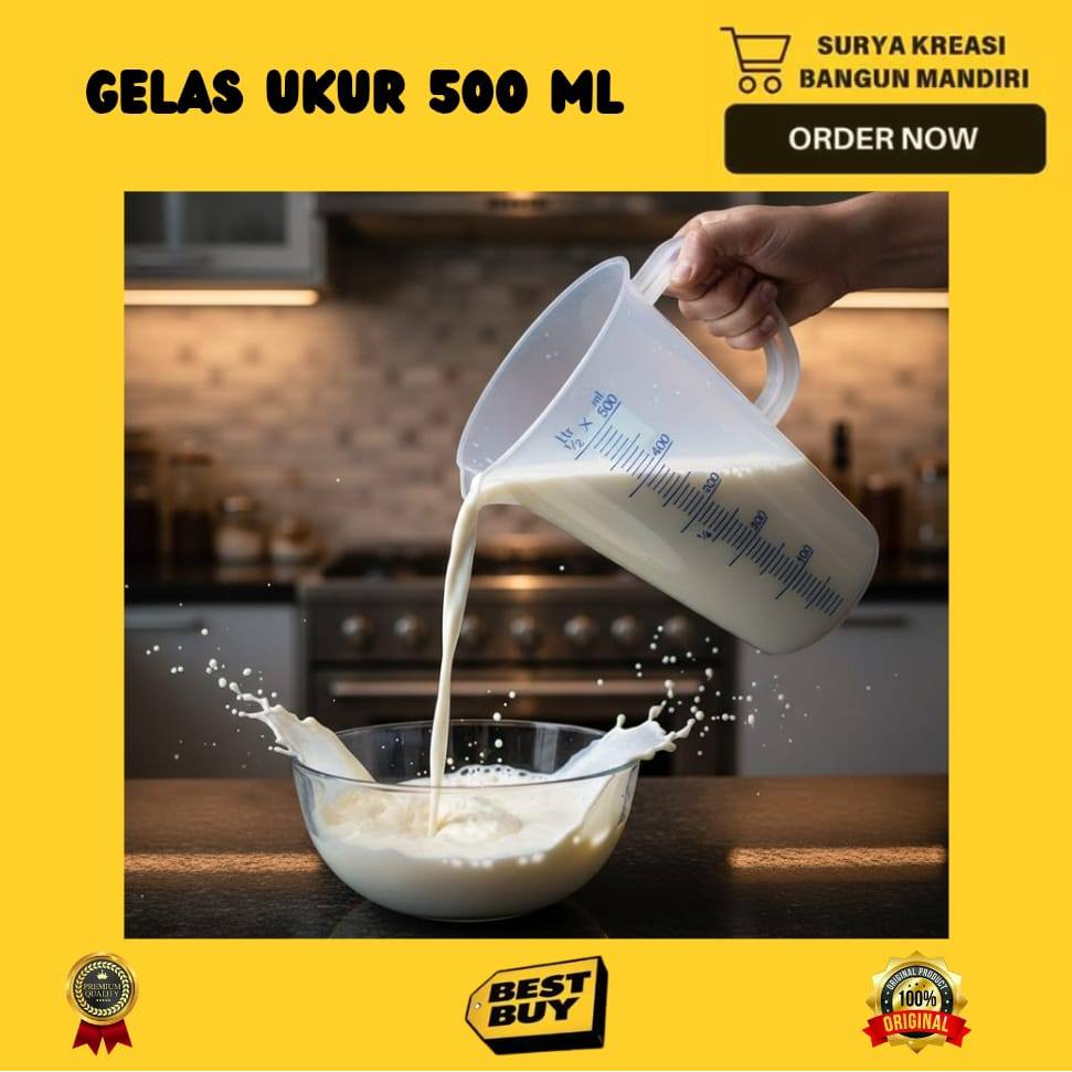 GELAS UKUR GREEN LEAF 500 ML - GELAS TAKAR GREEN LEAF 500 ML - MEASURING CUP 500 ML - GELAS TAKAR PL