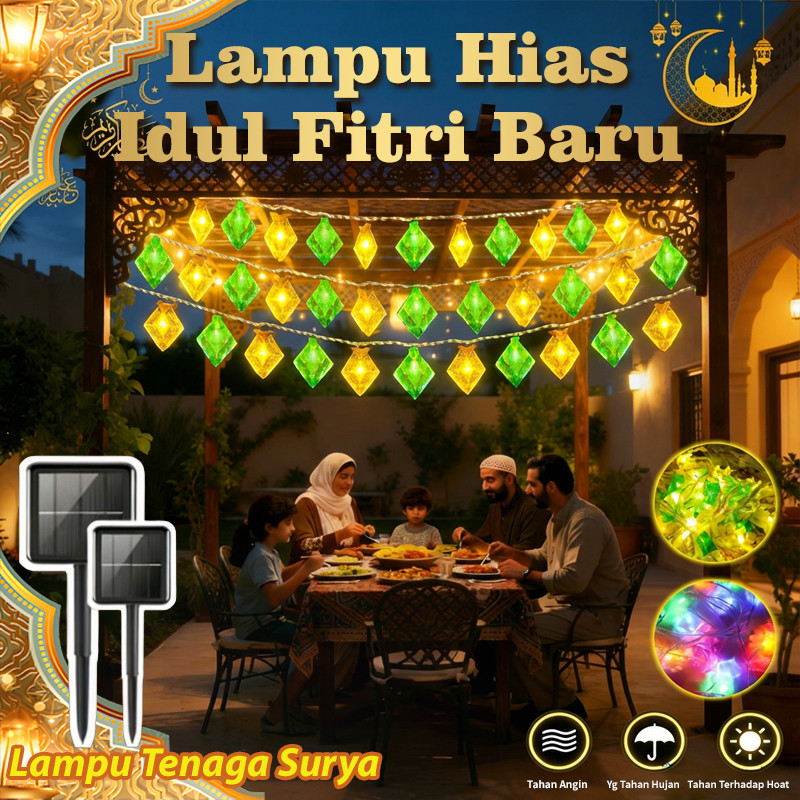 BigRamadanSale![Dekorasi Lebaran Instan!] Lampu Dekorasi Idul Fitri/ Rangkaian Lampu Hias untuk Idul