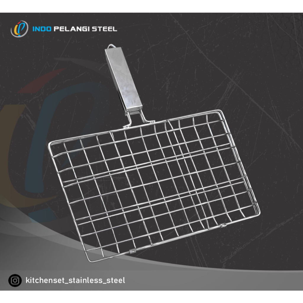 Jepit Panggangan Ikan Bakar Stainless Steel | Panggangan Besar Kecil