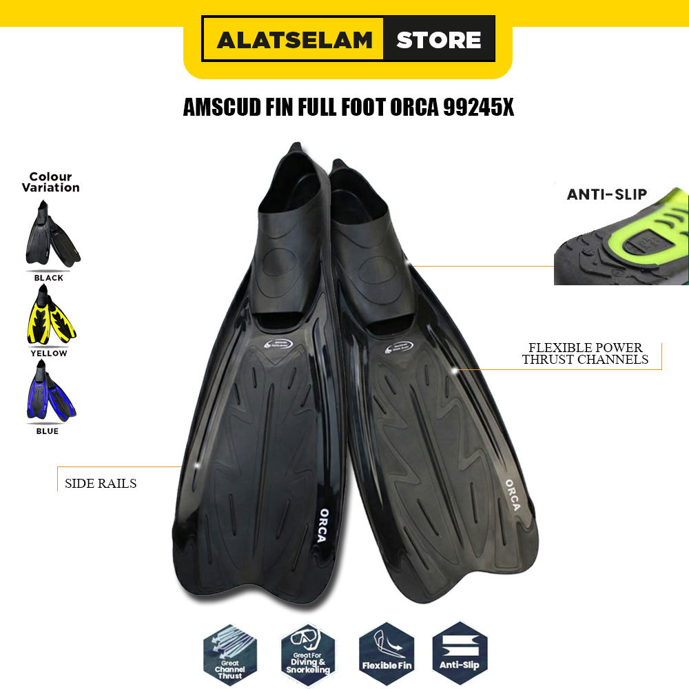 AmScuD Fin Full Foot Orca 99245x / Fin Kaki Katak Snorkeling / Kaki Katak Snorkling Renang / Fin Kak