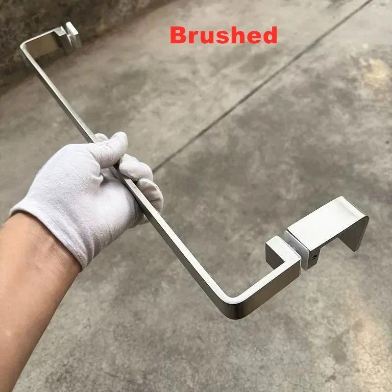 Pegangan pintu kaca kamar mandi minimalis berkualitas tinggi, terbuat dari baja tahan karat 304 soli