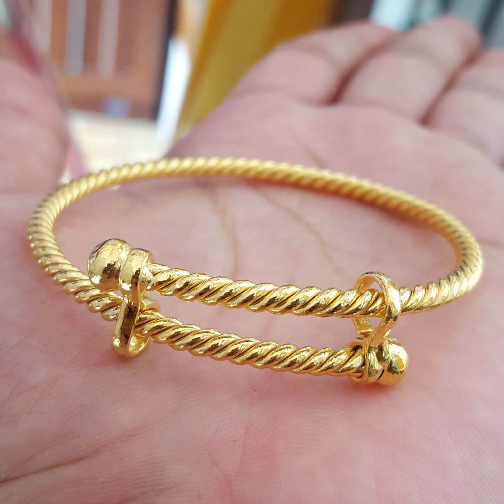 Gelang Lilit Tinju Lapis Emas 24k Lilitan Kecil