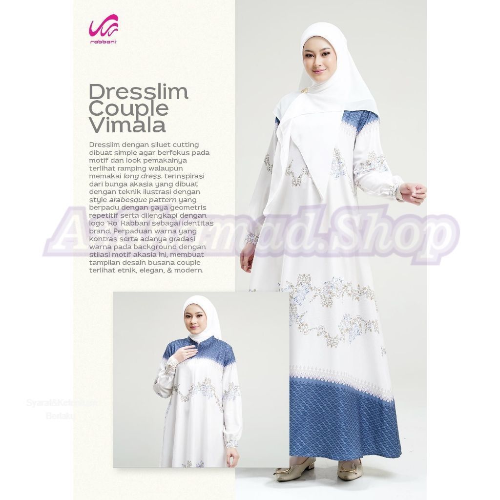 Rabbani - Dresslim Couple Vimala - Baju Muslim Dewasa Ori Rabbani - Couple Lebaran Rabbani AsShamad.