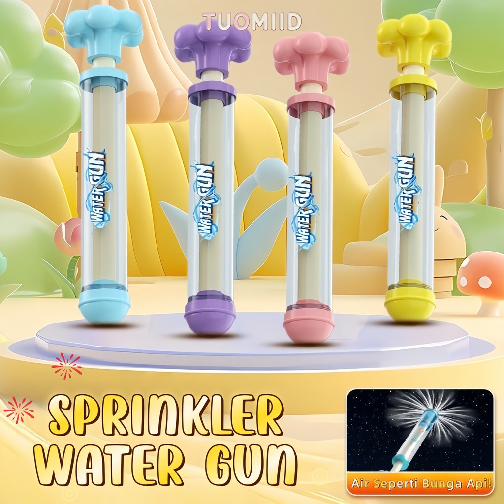 [Tuomiid] Pistol Air Jumbo – Sprinkler Kembang Api | Mainan Air Outdoor untuk Anak & Dewasa | Pompa 