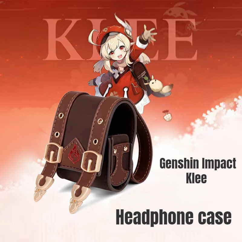 Anime Game Custom Design Headset Case Genshin Impact Klee Cute Girl Backpack Theme Headphone Case fo