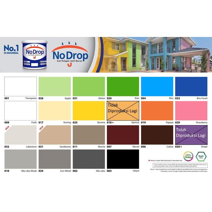 NO DROP ABU ABU MUDA 010 Cat Waterproofing 1 Kg NoDrop Kaleng 1Kg Grey - 010 ABU MUDA, POLOS