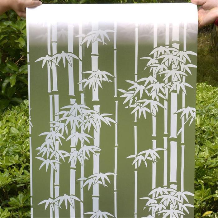 TERLARIS Stiker Kaca Jendela Rumah Sandblast Panjang 4 Meter Motif Bambu Bahan Pvc Anti Air & Noda S