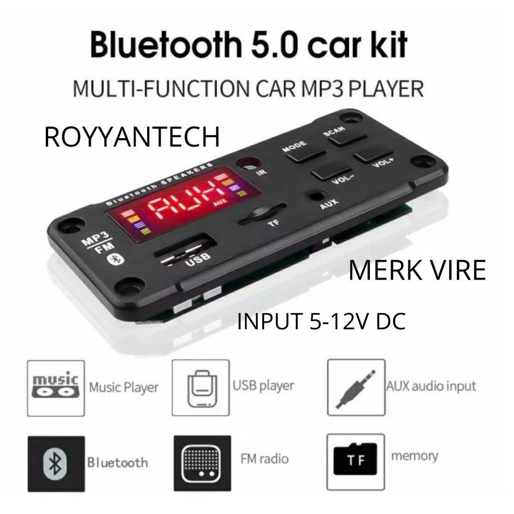 zen.market - Kit Modul MP3 Bluetooth VTF-050BT Layar LED