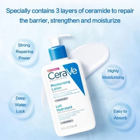 [Promo] CeraVe Cleanser 236 ml/CeraVe Daily Moisturising Lotion/CeraVe Foaming Cleanser/CeraVe Hydra