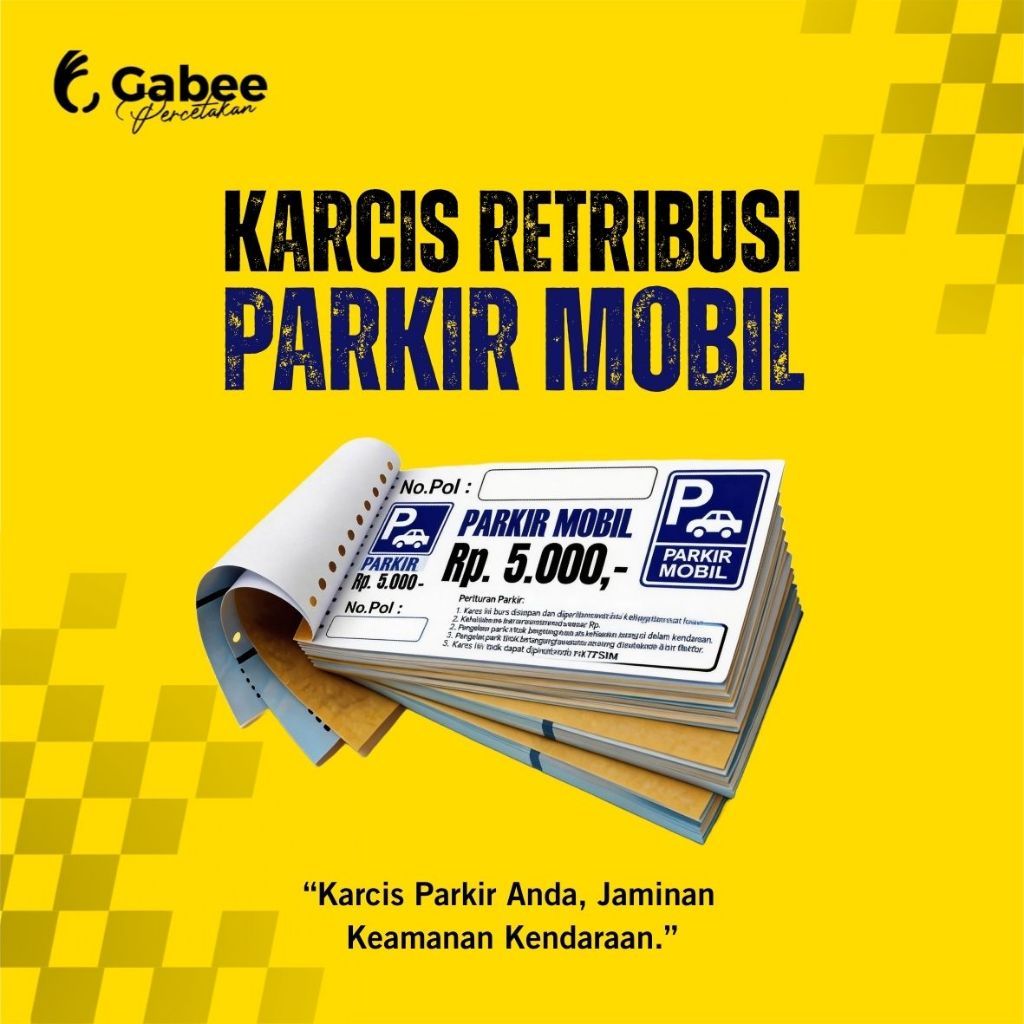 KARCIS PARKIR / KARCIS RETRIBUSI PARKIR / PARKIR MOBIL / TANPA MINIMAL ORDER