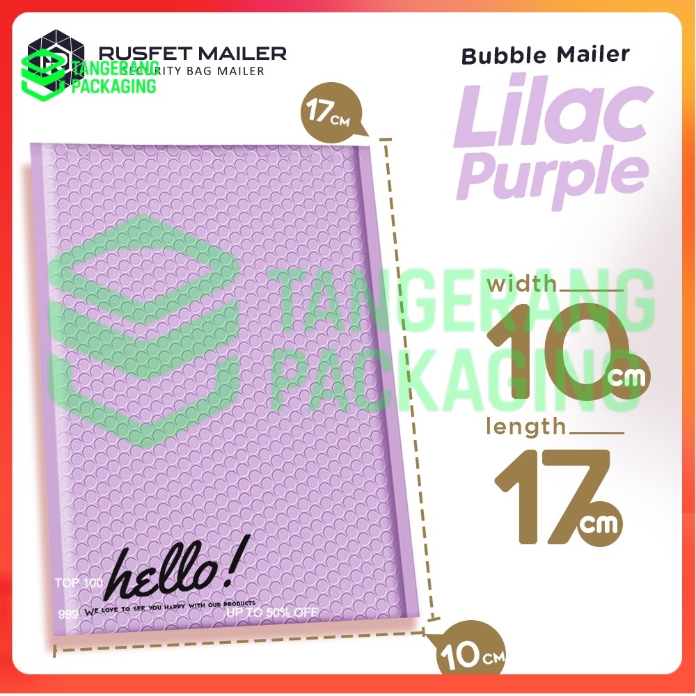 Amplop Bubble Mailer Rusfet Lilac Purple 10x17 Envelope Packing Olshop