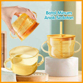 Sedotan Baby Bayi Gelas Minum Anti Pecah Tumpah Anti Straw Gelas Susu