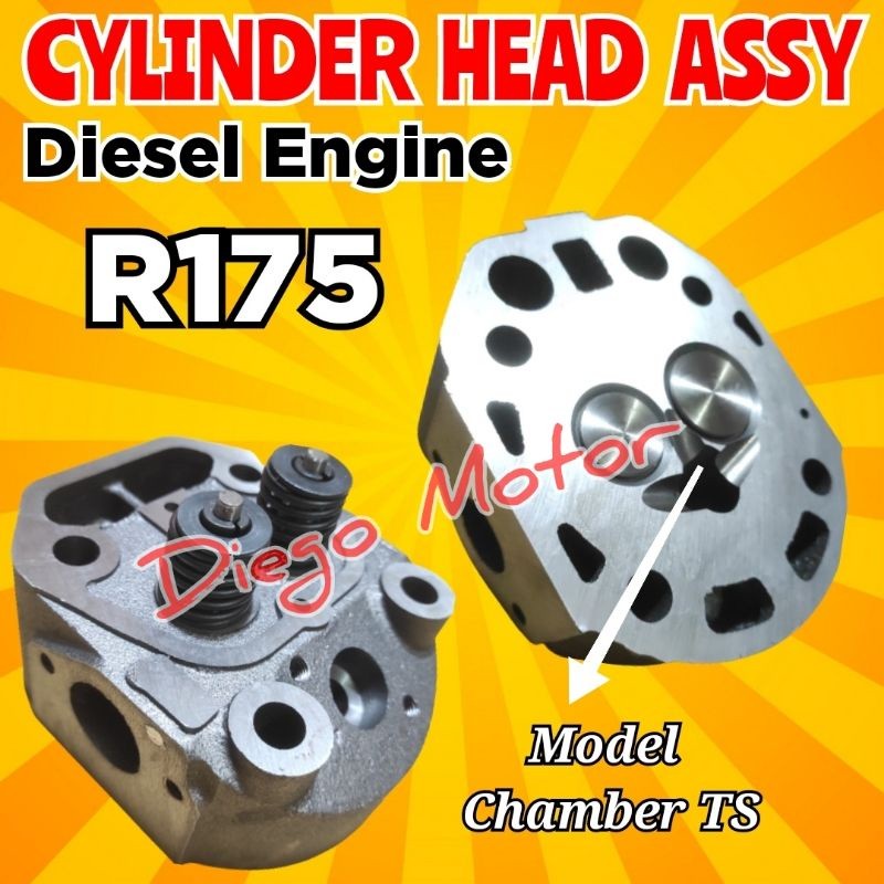 R175 Cylinder Head Assy Kop Deksel Komplit Mesin Diesel Dongfeng 7HP JiangDong Shark Molen Semen