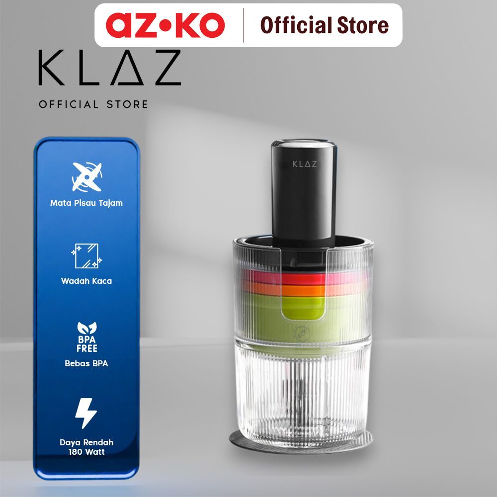 AZKO Klaz Mini Chopper 4 Bowls 180 watt Penghalus Bahan Masakan Pencincang Bawang Cabai Serbaguna Gi