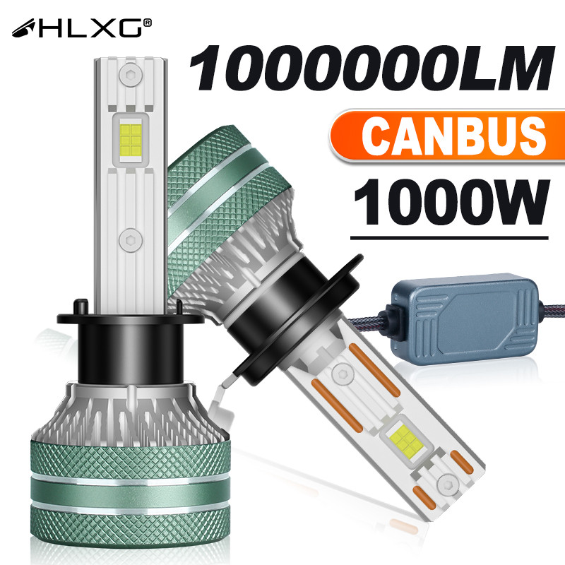 HLXG 1000000LM 1000W H4 H7 H11 LED CANbus  H1 H8 H9 9005 9006 HB3 HB4 9012 HIR2 Led Headlight Turbo
