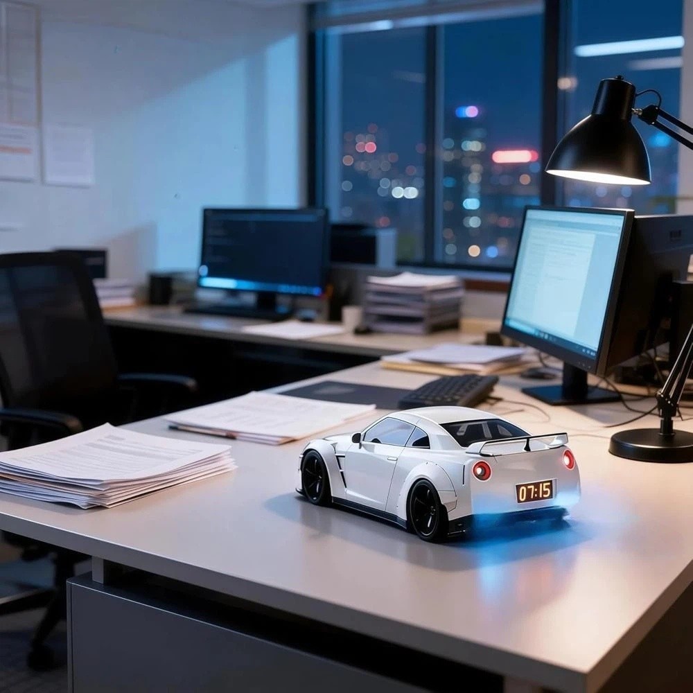 New LED Display Hyper-car Alarm Clock Portable Super Car Shaped Novelty Alarm Clock Creative Digital