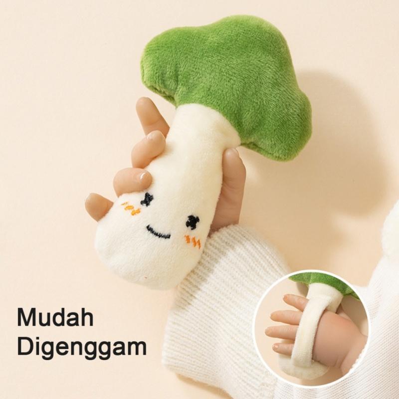 2Pcs Boneka Penenang Bayi Bantal Tangan/ Teman Tidur Bayi Baru Lahir Rattle Sayuran /Mainan Plush An