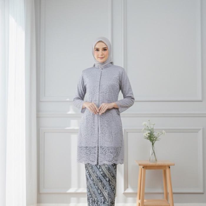 Atasan Kebaya Brukat ibu ibu Remaja Dewasa Model Tunik Krah Modern Baju Brokat Batik Kebaya Kondanga