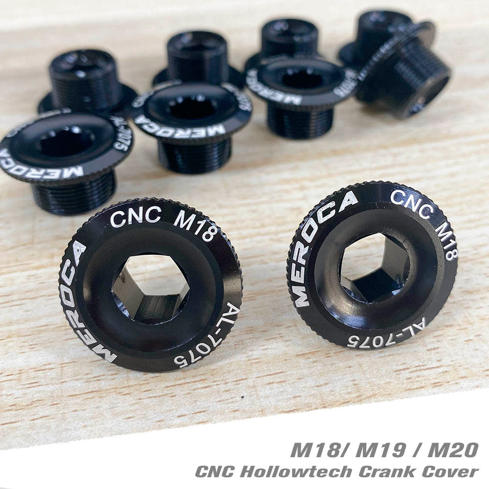 1/2/10pcs Tutup Crank Sepeda Hitam M18 M19 M20, Mur Sekrup Crankset, Tutup Baut Crank, Braket Bawah,